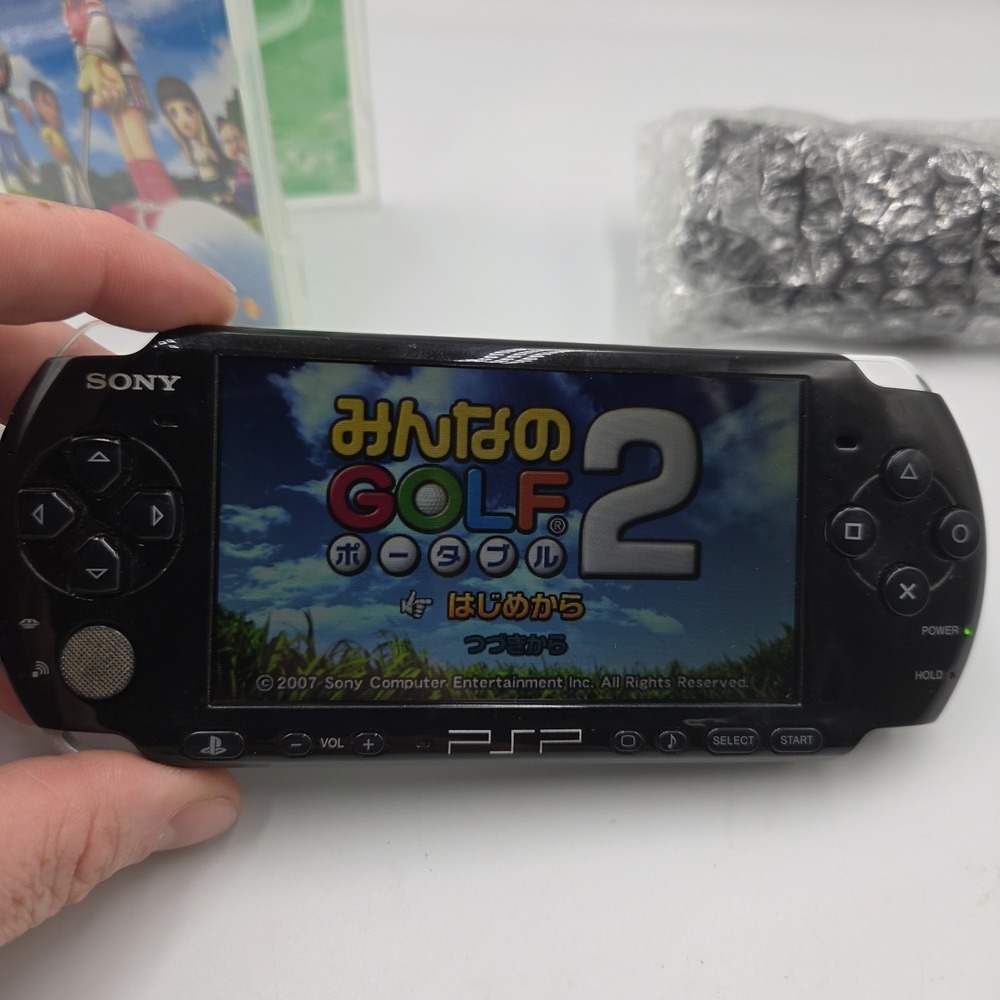Sony PSP-3000 Black Japan Import Console Tested Reads UMD No Battery + Game